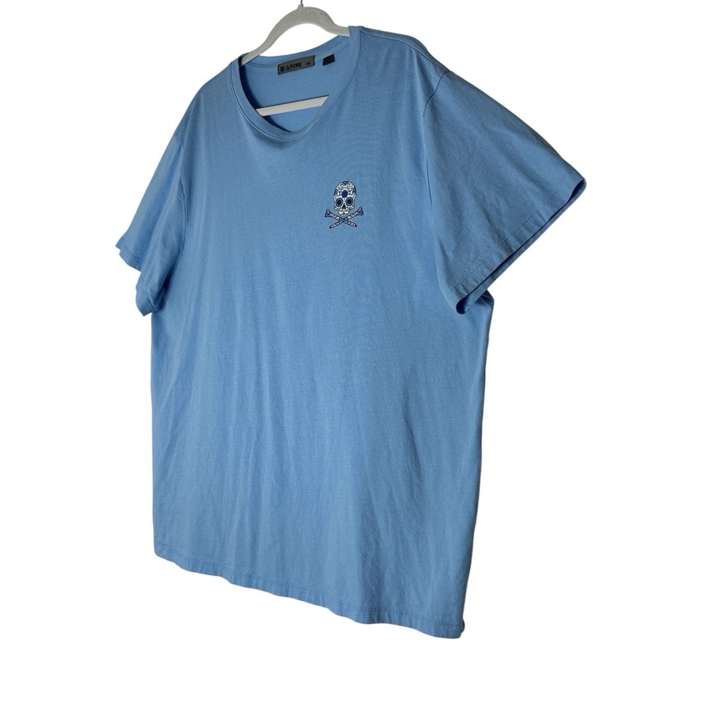 G/FORE T Shirt Men's 2XL Light Blue Skull Logo Back Short Sleeve Golf Athleisure - Picture 5 of 7